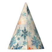 Muster für Vintage Schneeflocken - Party Hat Partyhütchen (Rückseite)