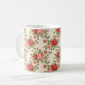 Muster für Vintage Shabby Chic-Rose Kaffeetasse (Vorderseite Links)