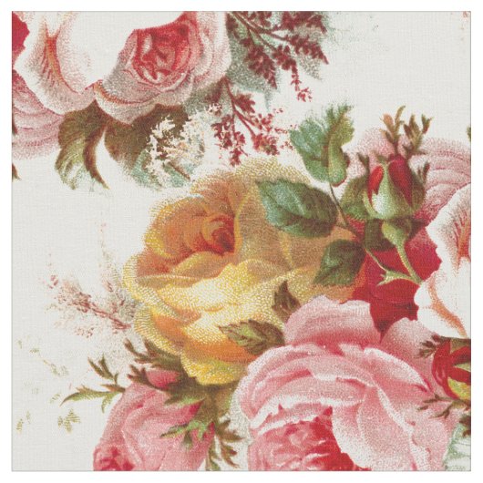 Muster für Vintage Shabby Chic-Rose Stoff (Nahaufnahme)