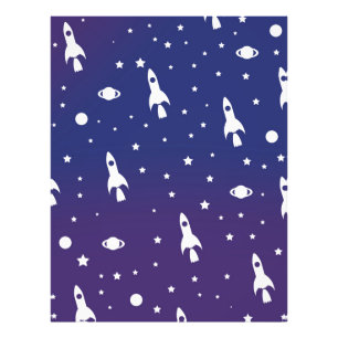 Muster für Vintage Weltraumraketen Fotodruck