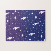 Muster für Vintage Weltraumraketen Puzzle (Horizontal)