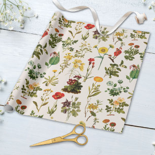 Muster für Vintage Wildblume Geschenkpapier