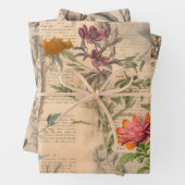 Muster für Vintage Wildblume Geschenkpapier Set (Beispiel)