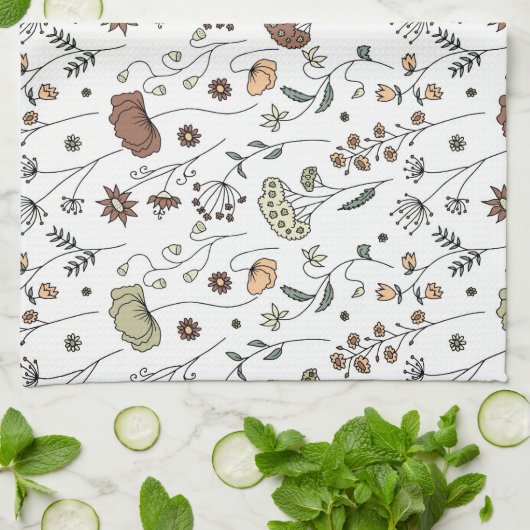 Muster für Vintage Wildblumen Geschirrtuch (Gefaltet)