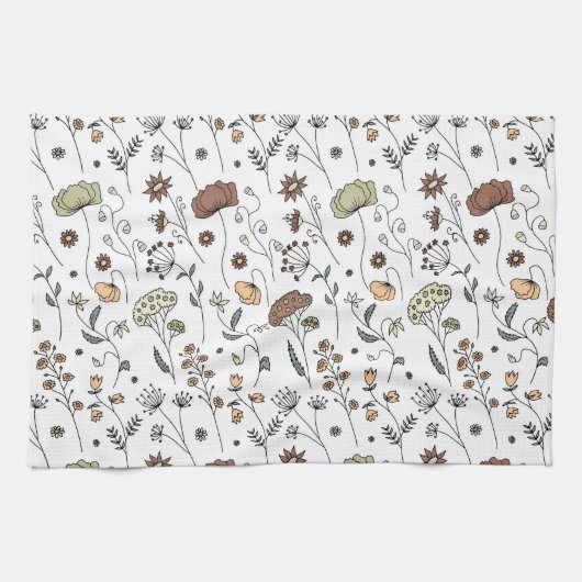 Muster für Vintage Wildblumen Geschirrtuch (Horizontal)