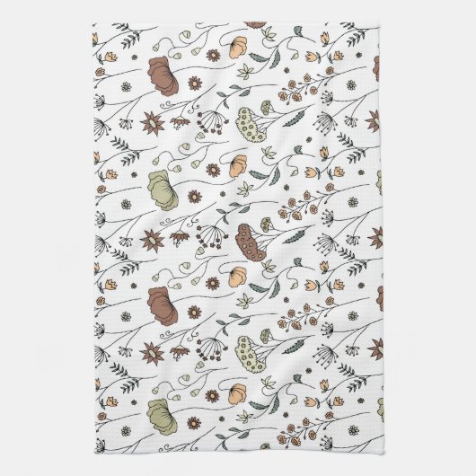 Muster für Vintage Wildblumen Geschirrtuch (Vertikal)