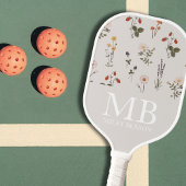Muster für Vintage Wildblumen Pickleball Schläger