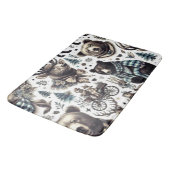 Muster für Vintage Wintertiere Badematte (Schrägansicht)