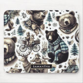 Muster für Vintage Wintertiere Mousepad (Vorne)