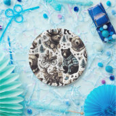 Muster für Vintage Wintertiere Pappteller (Party)