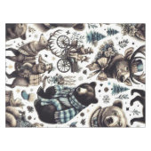 Muster für Vintage Wintertiere Tischdecke (Vorderseite (Horizontal))