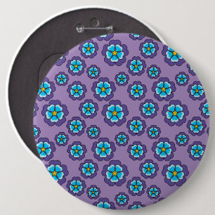 Muster für Violet Blue Flowers Button