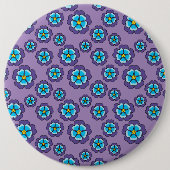 Muster für Violet Blue Flowers Button (Vorderseite)