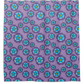 Muster für Violet Blue Flowers Duschvorhang (Vorderseite)