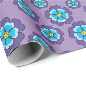 Muster für Violet Blue Flowers Geschenkpapier (Rolleneckpunkt)