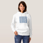 Muster für Violet Blue Flowers Hoodie (Vorne ganz)