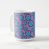 Muster für Violet Blue Flowers Kaffeetasse (Vorderseite Links)