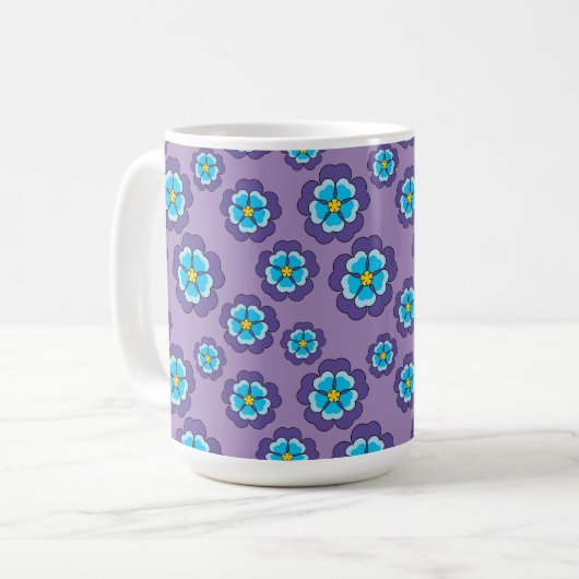 Muster für Violet Blue Flowers Kaffeetasse (Vorderseite Links)
