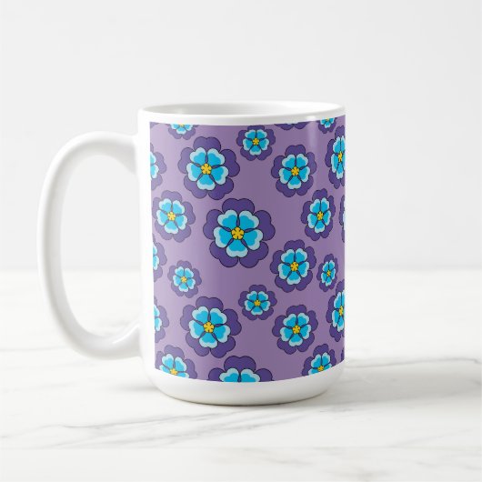 Muster für Violet Blue Flowers Kaffeetasse (Links)