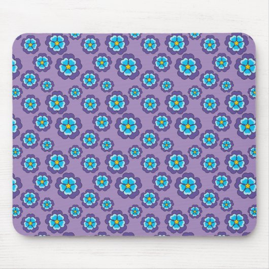 Muster für Violet Blue Flowers Mousepad (Vorne)