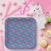 Muster für Violet Blue Flowers Pappteller (Party)
