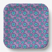 Muster für Violet Blue Flowers Pappteller (Vorderseite)