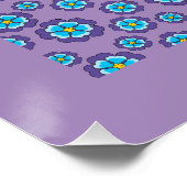 Muster für Violet Blue Flowers Poster (Ecke)