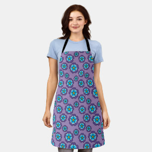 Muster für Violet Blue Flowers Schürze