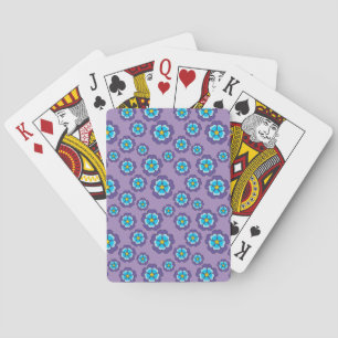 Muster für Violet Blue Flowers Spielkarten