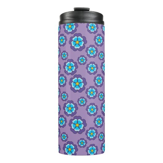 Muster für Violet Blue Flowers Thermosbecher (Vorderseite)