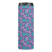 Muster für Violet Blue Flowers Thermosbecher (Rückseite)
