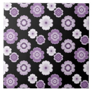 Muster für Violett und weiße Blume Fliese