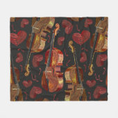Muster für Violin Red Heart Music Fleecedecke (Vorderseite (Horizontal))