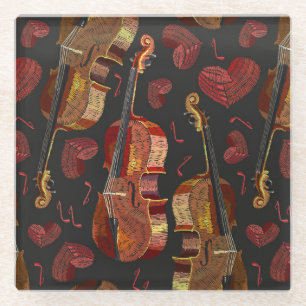 Muster für Violin Red Heart Music Glasuntersetzer