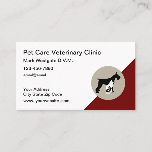 Muster für Visitenkarten für Veterinärdienste Visitenkarte (Vorderseite)