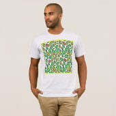 Muster für Vivid Color Burst-Blätter T-Shirt (Vorne ganz)