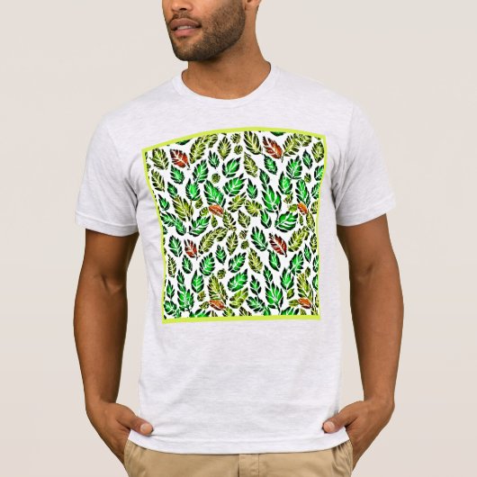 Muster für Vivid Color Burst-Blätter T-Shirt (Vorderseite)