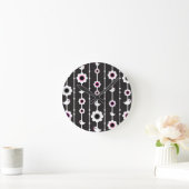 Muster für Vögel und Blume Runde Wanduhr (Zuhause)
