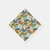 Muster für Vögel und exotische Blume | Monogramm 2 Serviette (Ecke)