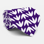 Muster für Vogelfedern - Weiß auf Lila Krawatte (Gerollt)