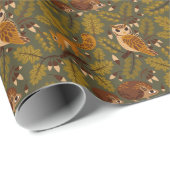 Muster für Waldkreaturen und Blätter Geschenkpapier (Rolleneckpunkt)