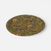 Muster für Waldkreaturen und Blätter Pappteller (Schrägansicht)