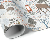 Muster für Waldtiere Geschenkpapier (Rolleneckpunkt)