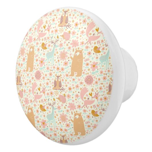 Muster für Waldtiere Keramikknauf (Rechts)