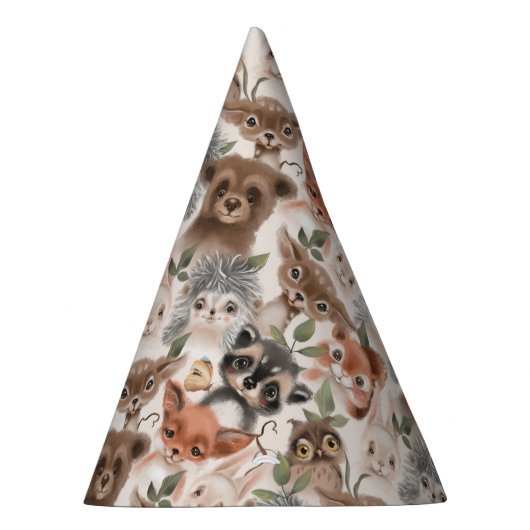 Muster für Waldtiere Partyhütchen (Rechts)