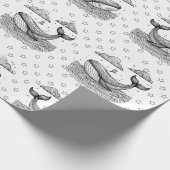 Muster für Wale und Sterne Kinder Personalisierte Geschenkpapier (Ecke)