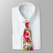 Muster für warme tropische Blumen Krawatte (Gebunden)