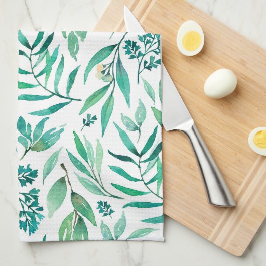 Muster für Wasserfarben-Blätter Geschirrtuch (Viertel Falte)