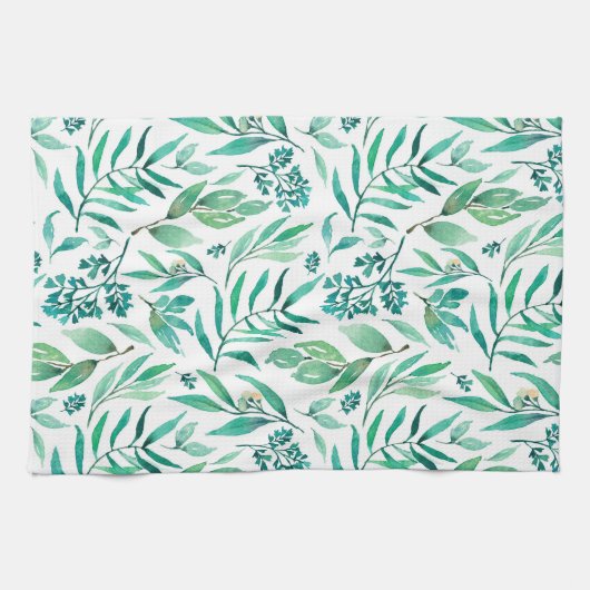 Muster für Wasserfarben-Blätter Geschirrtuch (Horizontal)