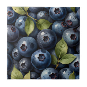 Muster für Wasserfarben-Blaubeeren Fliese